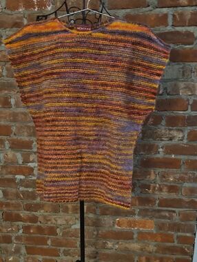 Multicolor Striped Women’s Sweater - Orange/Purple Mix